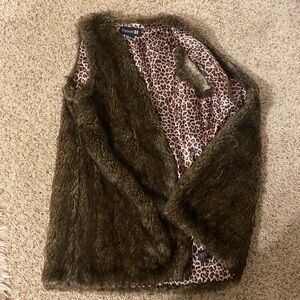 Forever 21 Fur vest- size L